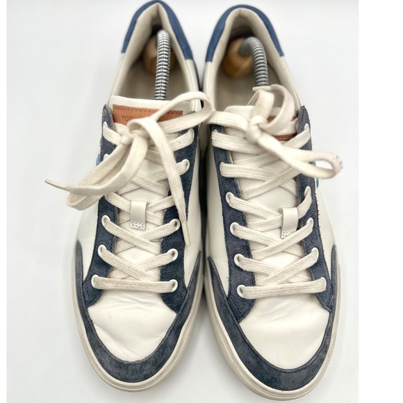 Tory Burch Color Block Signature T-Logo Leather Sneaker Shoes Wms‎ Size 9.5M - Picture 2 of 10